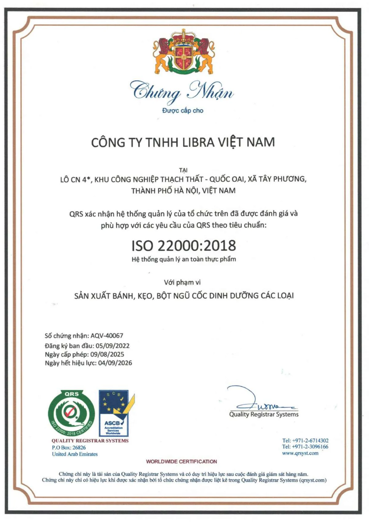 ISO 22000:2018 — Food Safety Management System