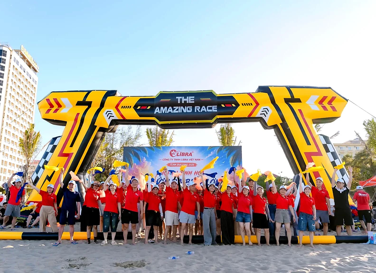 The LIBRA team on the beach at Team building 2026